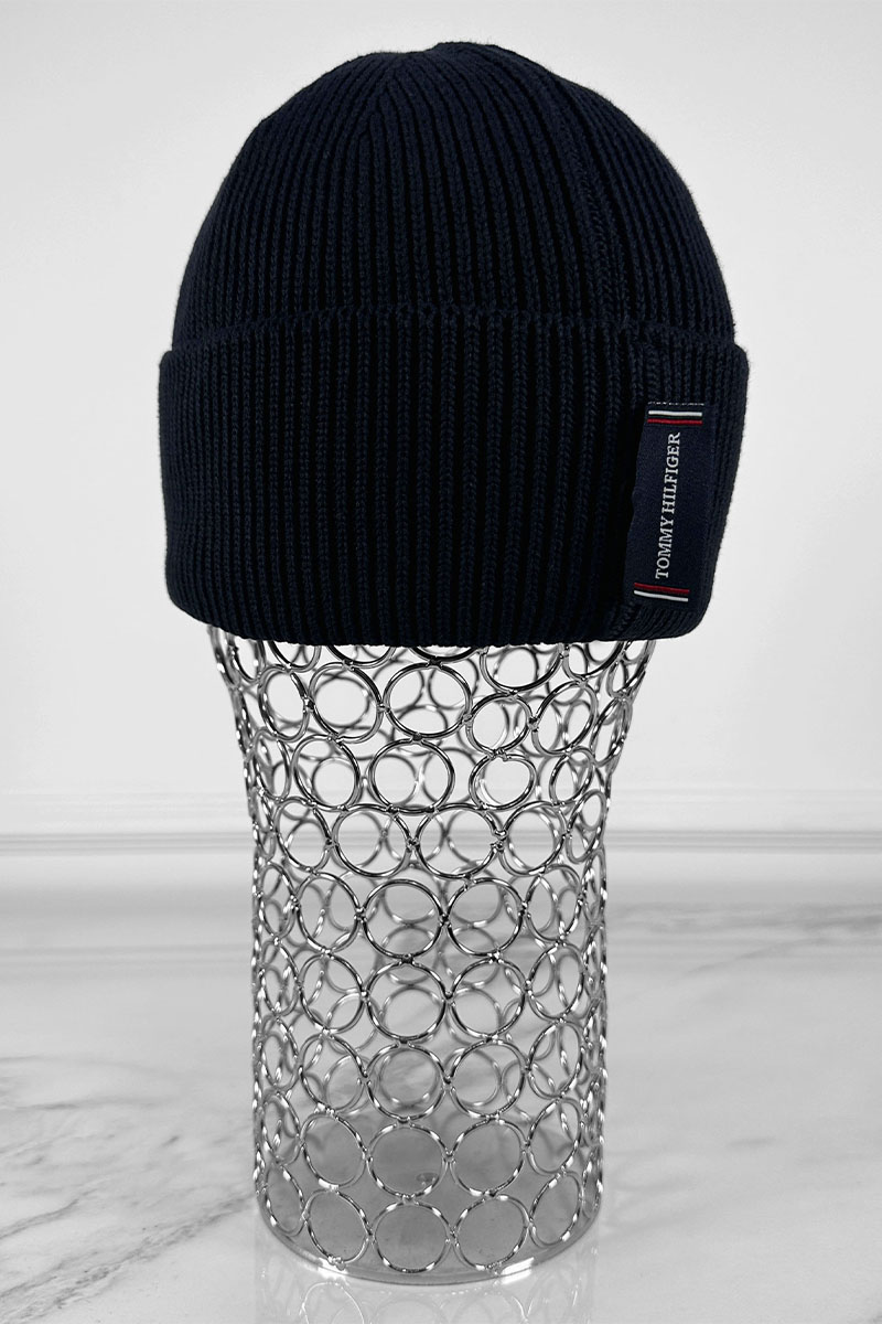 Tommy Hilfiger Мужская тёмно-синяя шапка logo-patch