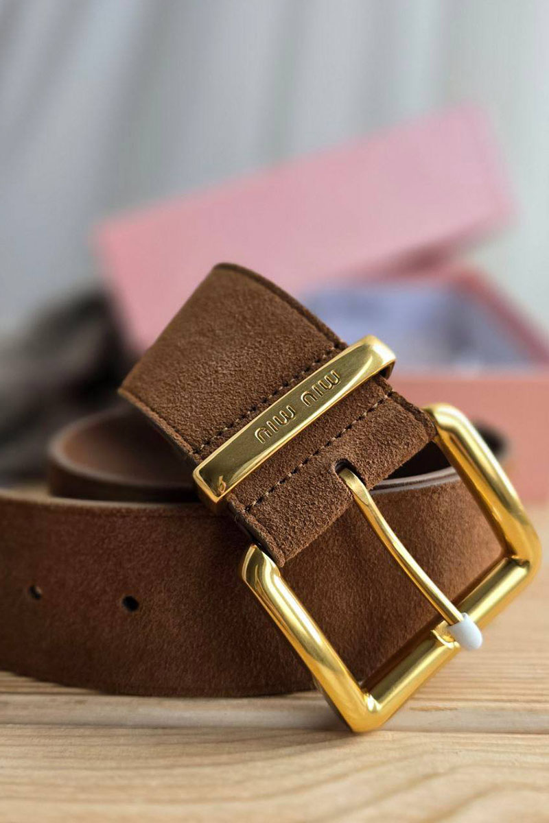 MIU MIU Замшевый ремень - ширина 5см, длина 85 / 90 см