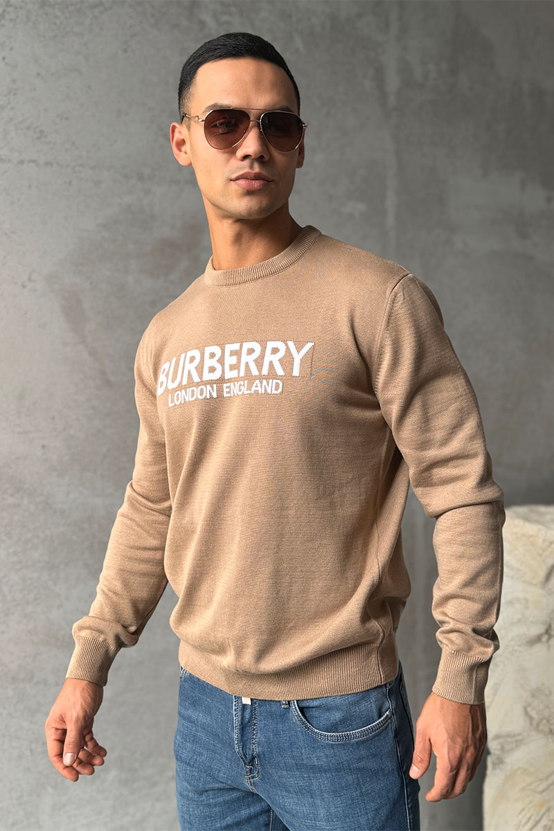 Burberry Мужской джемпер logo-intarsia - Beige 