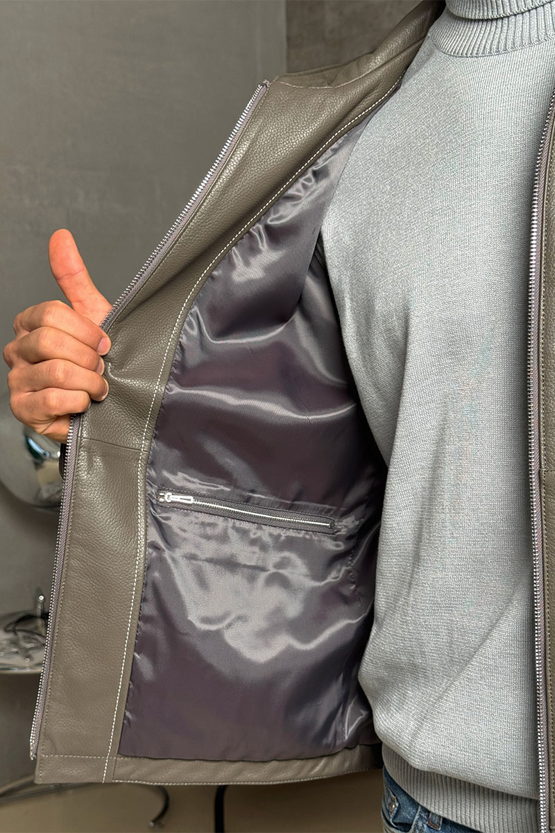 Hermes Мужская кожаная куртка premium