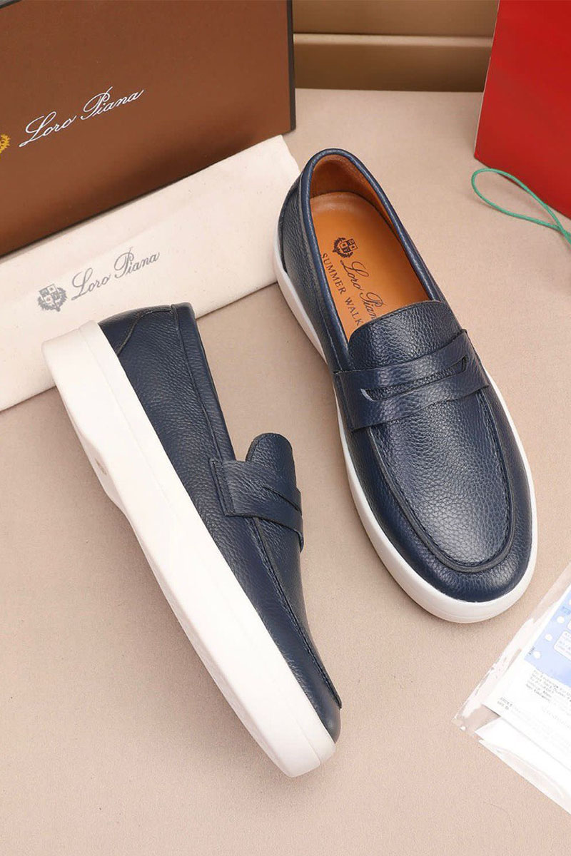 Loro Piana Кожаные лоферы Summer Walk - Navy