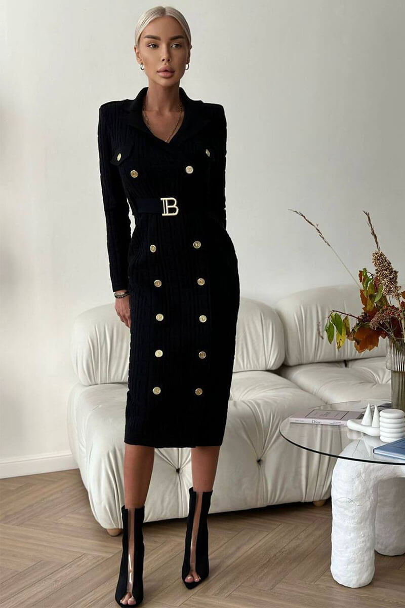 Balmain Женское бандажное платье с ремнем Balmain