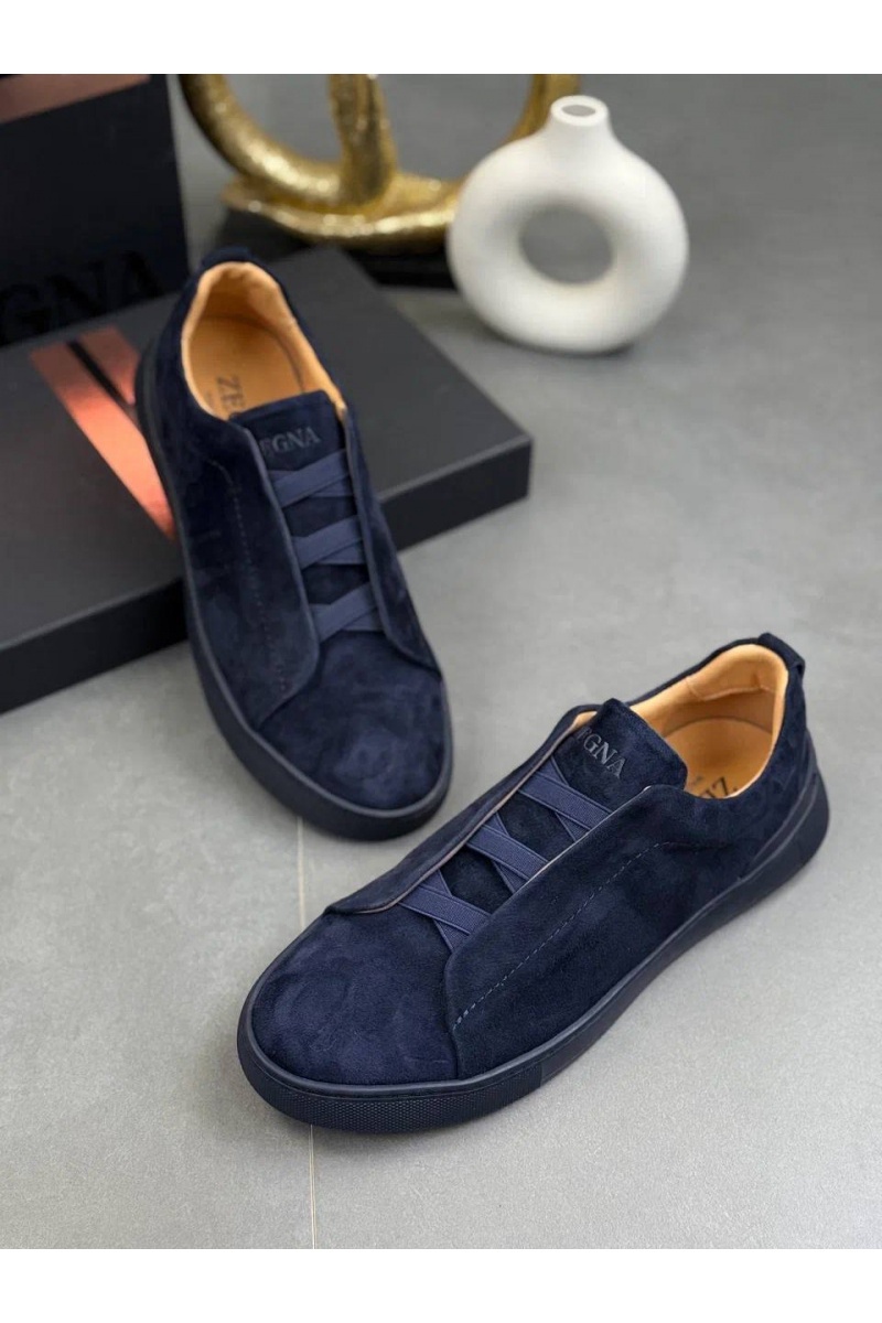 Zegna Замшевые кроссовки Triple Stitch