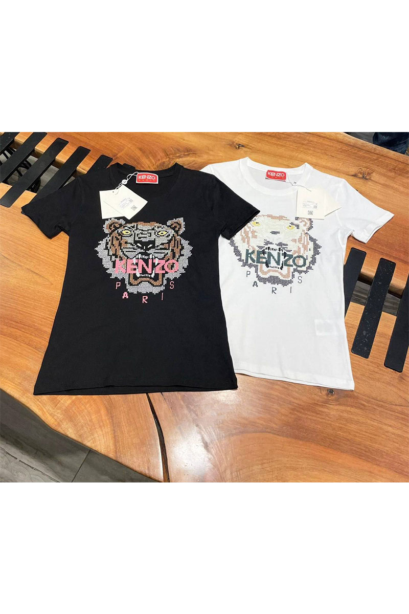Kenzo Женская чёрная футболка "Tiger"