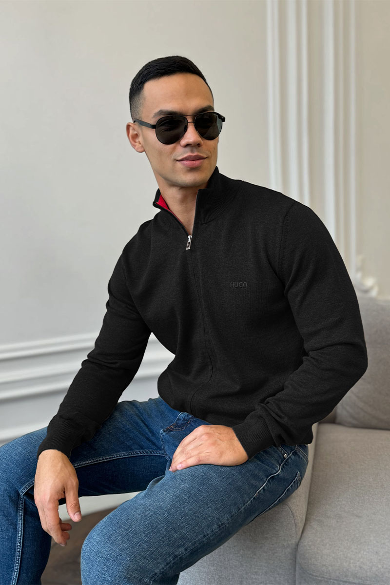 Hugо Воss Мужская кофта zip-up - Black