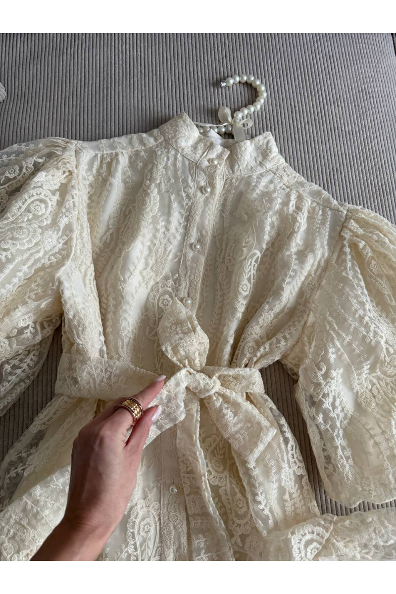 Zimmermann Женское кружевное платье premium белого цвета