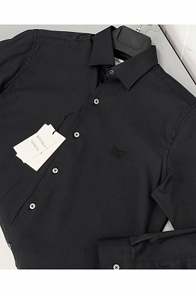 Мужская чёрная рубашка  logo-embroidered