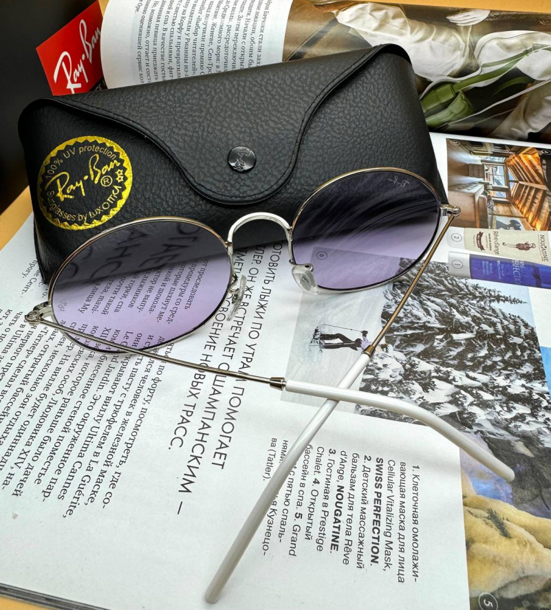 Ray Ban Солнцезащитные очки Oval Metal - Purple