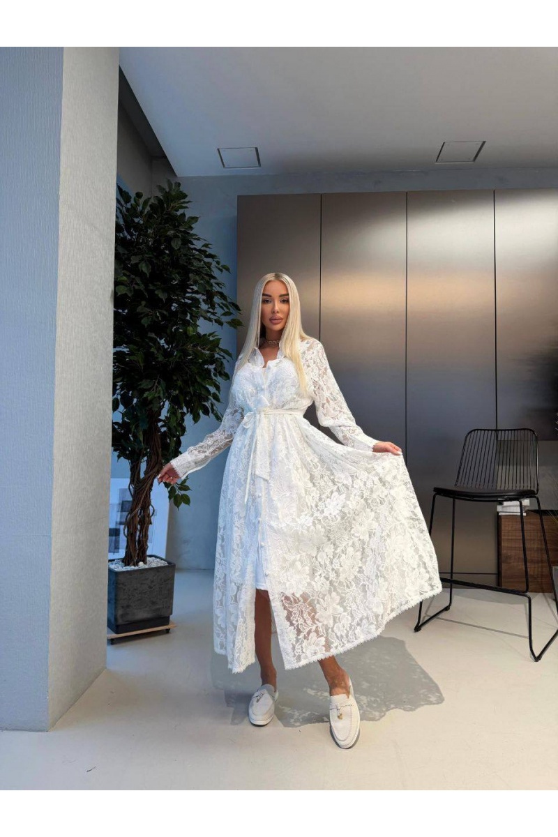 Zimmermann Женское кружевное платье белого цвета premium