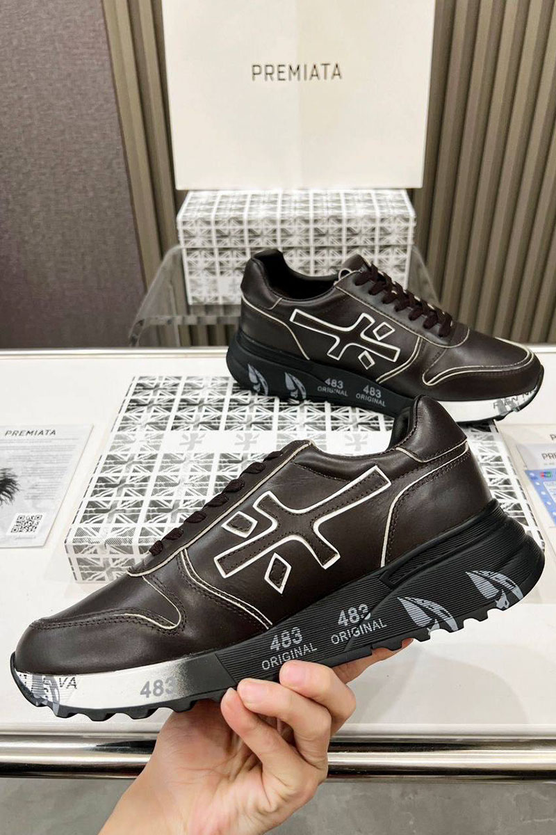 Premiata Мужские кожаные кроссовки Mick