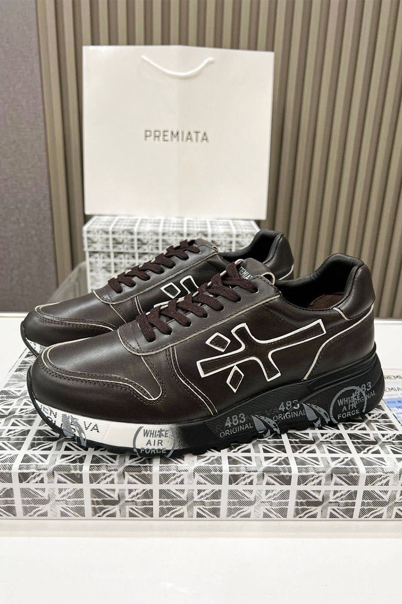 Premiata Мужские кожаные кроссовки Mick