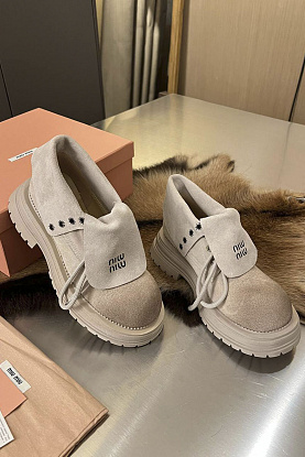 Женские замшевые ботинки premium - Beige