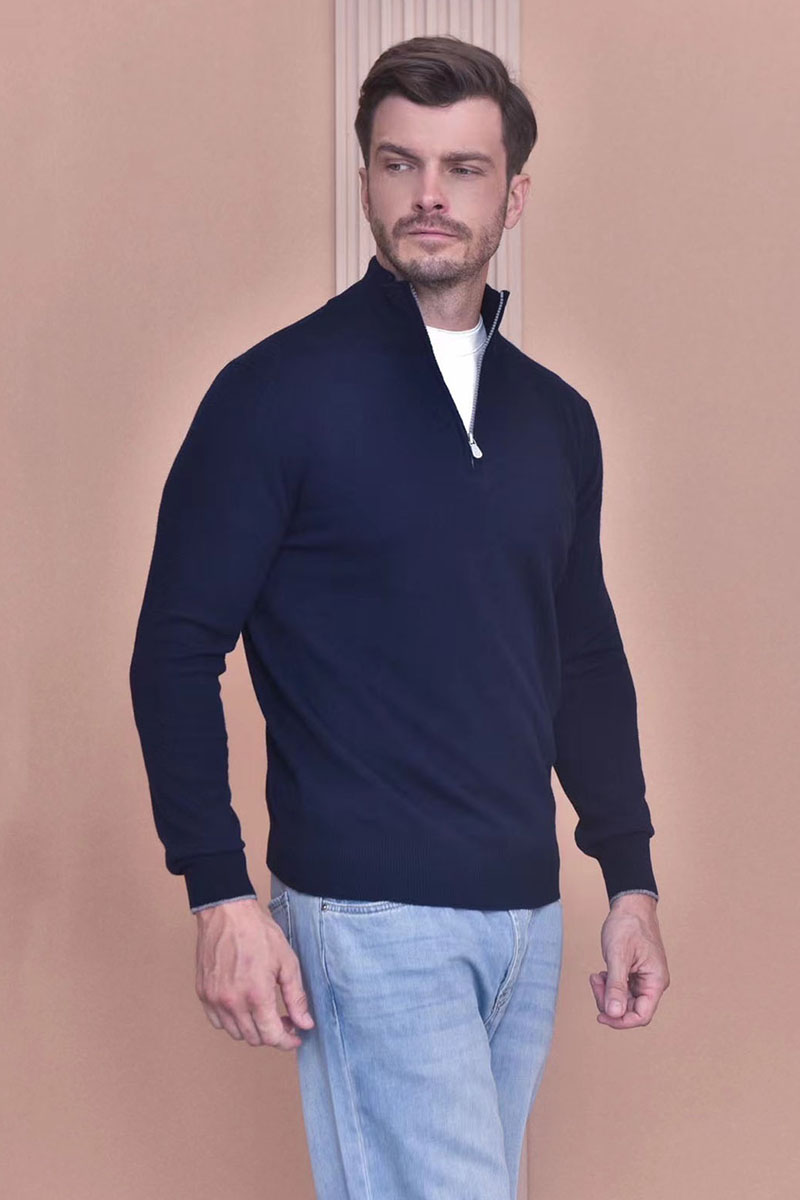 Designer Кашемировый свитер Premium - Dark Blue