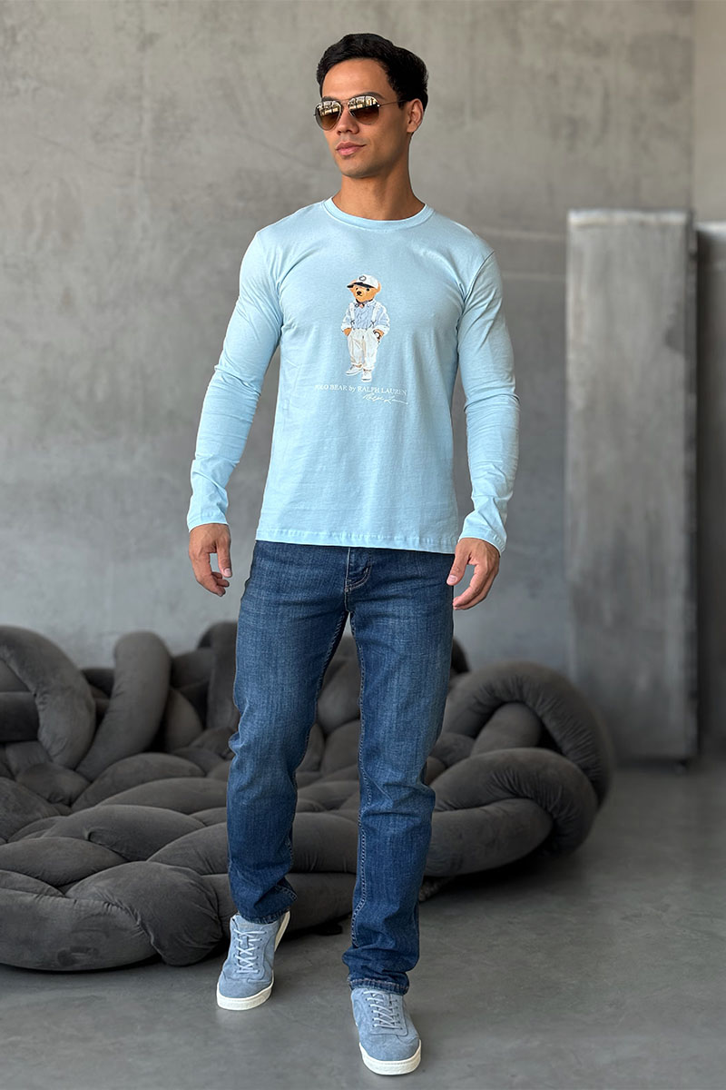 Polo Ralph Lauren Мужской лонгслив "Bear" - Blue