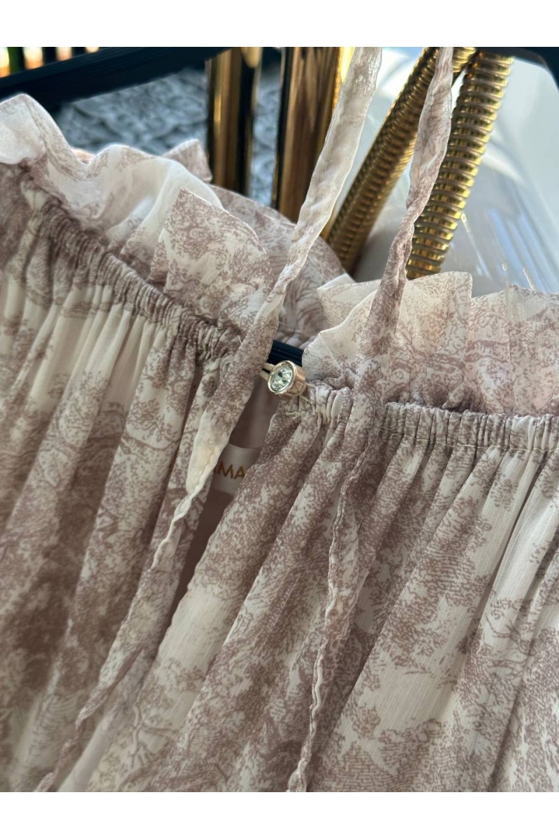 Designer Clothing Женское шифоновое платье Zimmermann бежевого цвета 