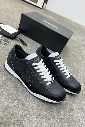 Женские кожаные кроссовки premium - Black