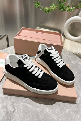 Женские замшевые кроссовки Premium - Black