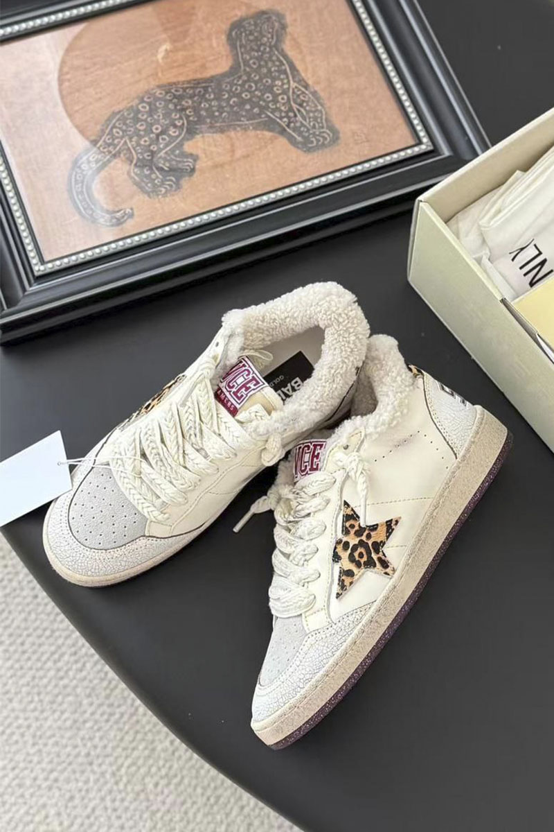 Designer Clothing Женские кроссовки с мехом Golden Goose