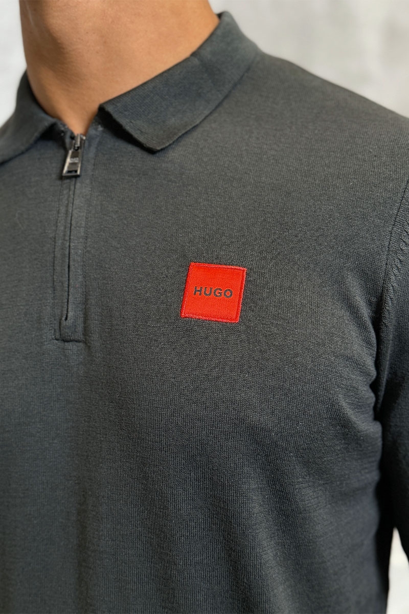 Hugо Воss Мужское зелёное поло classic badge