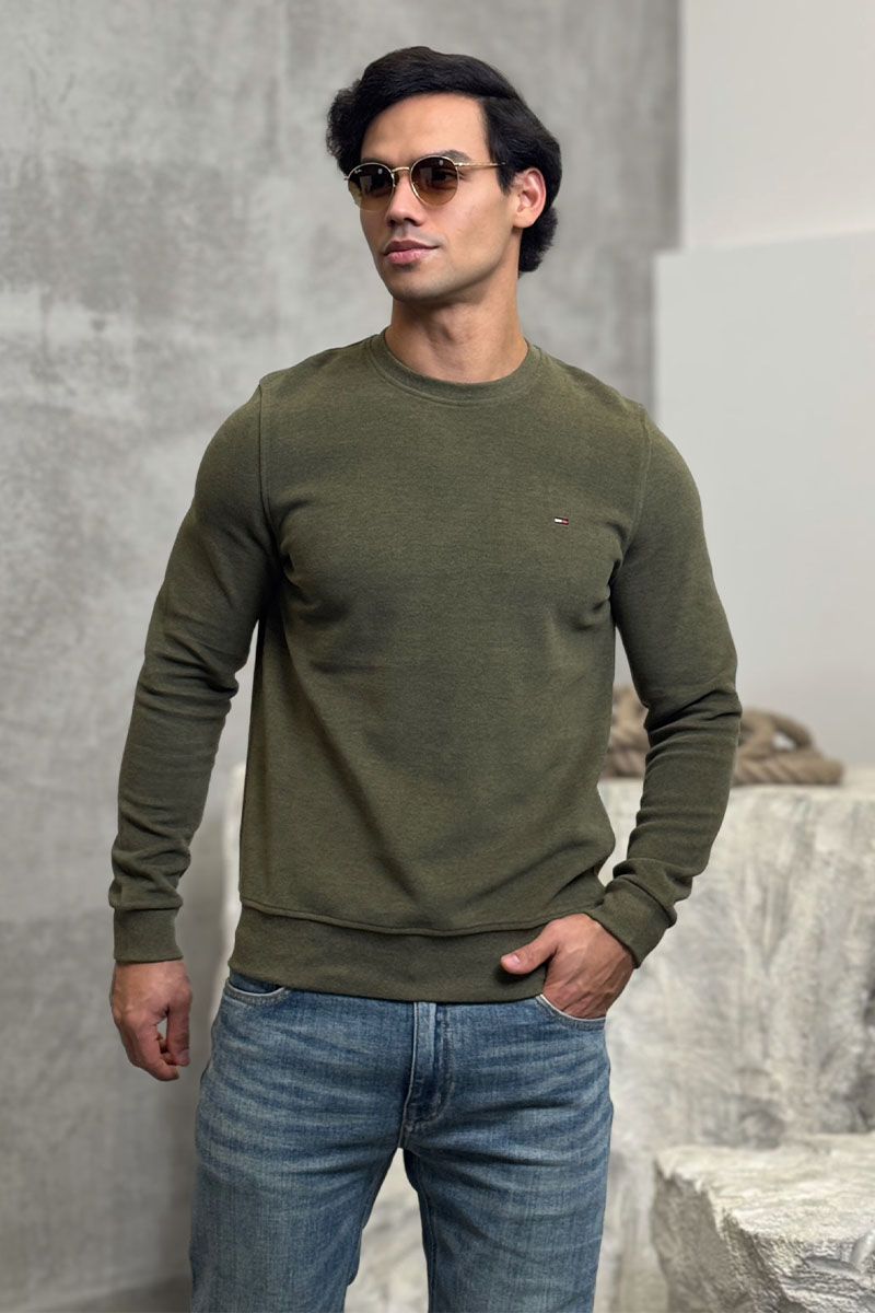 Tommy Hilfiger Мужской свитшот зелёного цвета