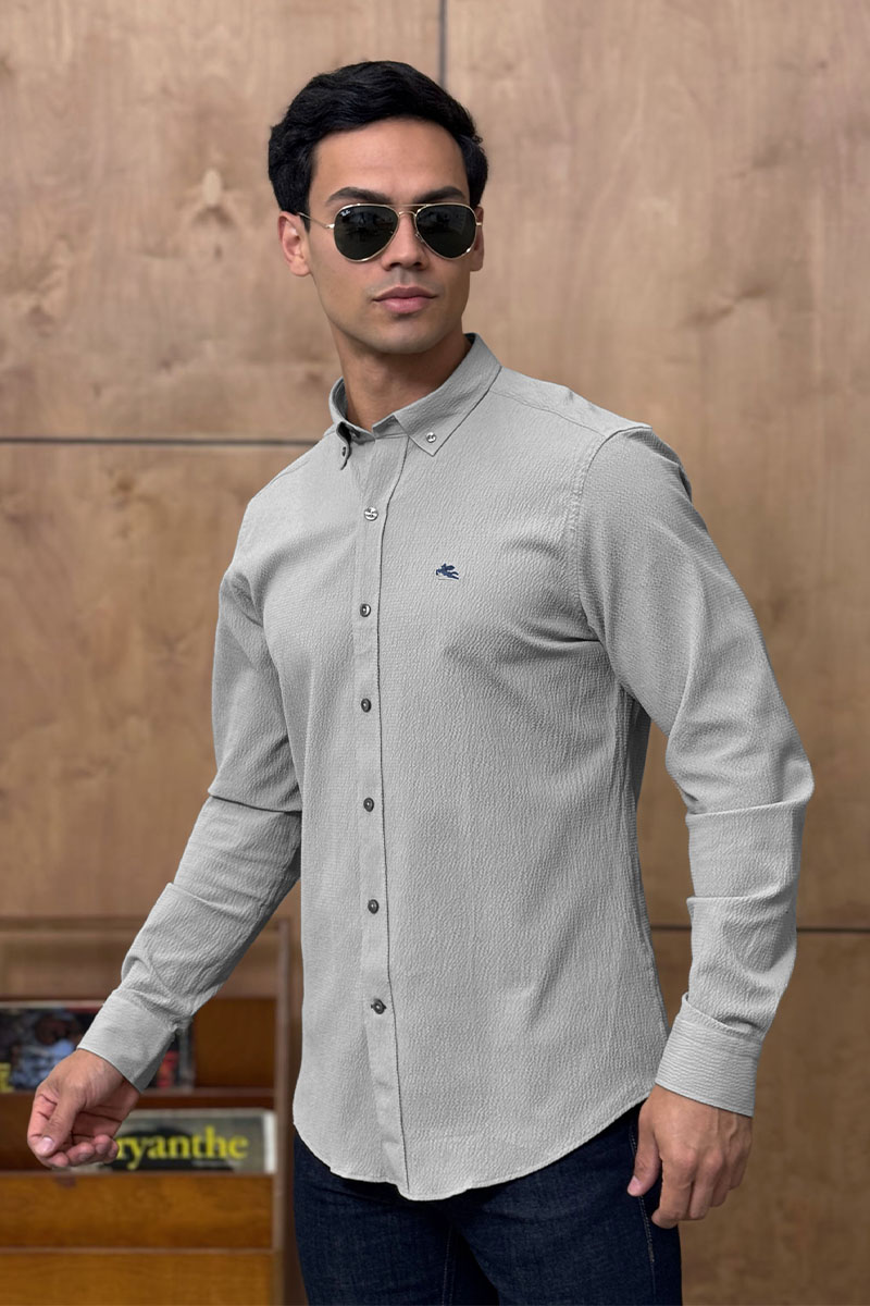 Etro Мужская серая рубашка Pegasus logo