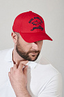 Мужская красная бейсболка logo-embroidered