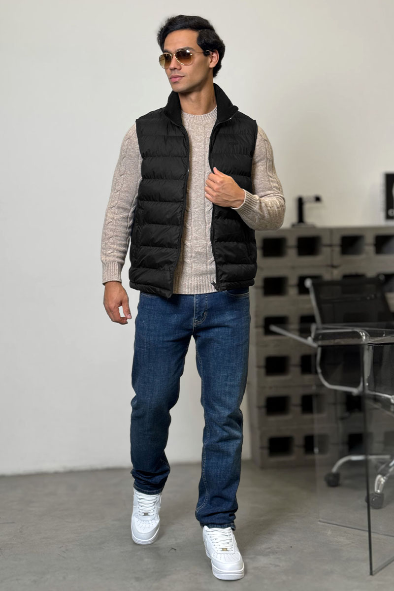 Hugо Воss Мужской чёрный жилет 