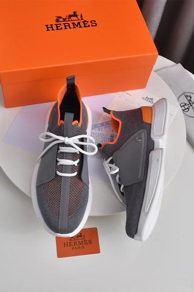 Hermes Мужские текстильные кроссовки Expert - Grey