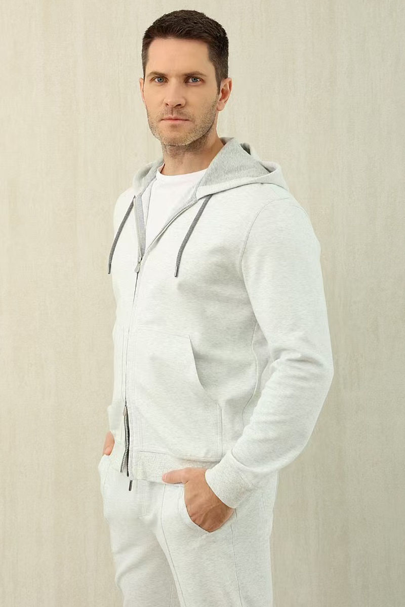 Designer Кофта на молнии Premium - Light Grey