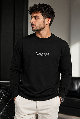 Мужской чёрный свитшот logo-embroidered 