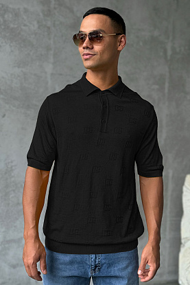 Мужское поло monogram all-over - Black 
