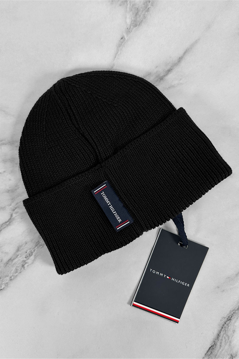 Tommy Hilfiger Мужская чёрная шапка logo-patch
