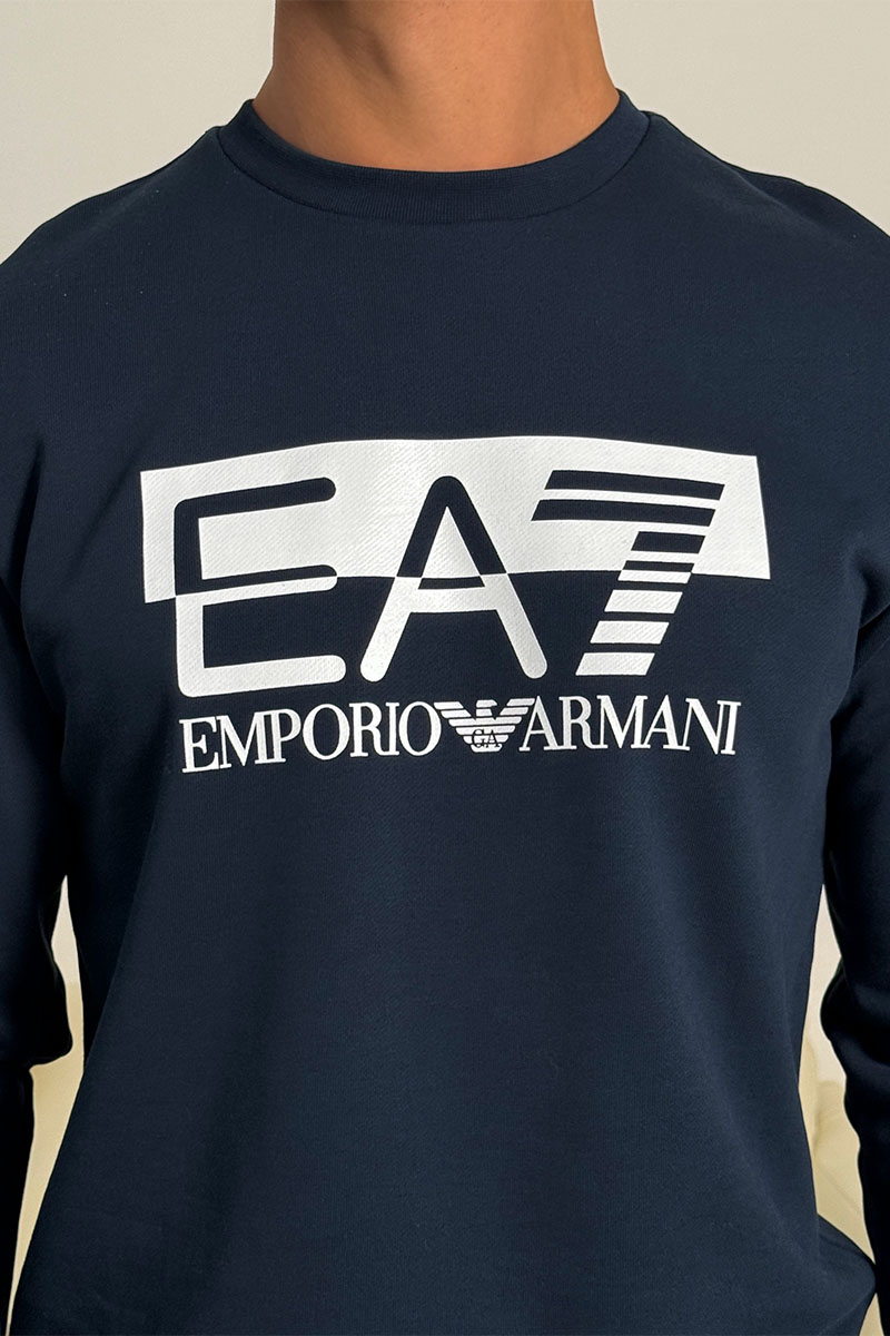 Emporio Armani EA7 Тёмно-синий свитшот logo-print 