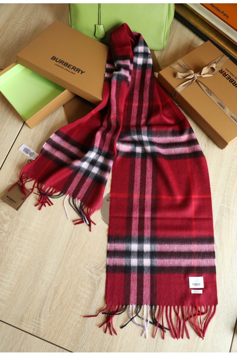 Burberry Шарф Check premium 168x30 см - Burgundy