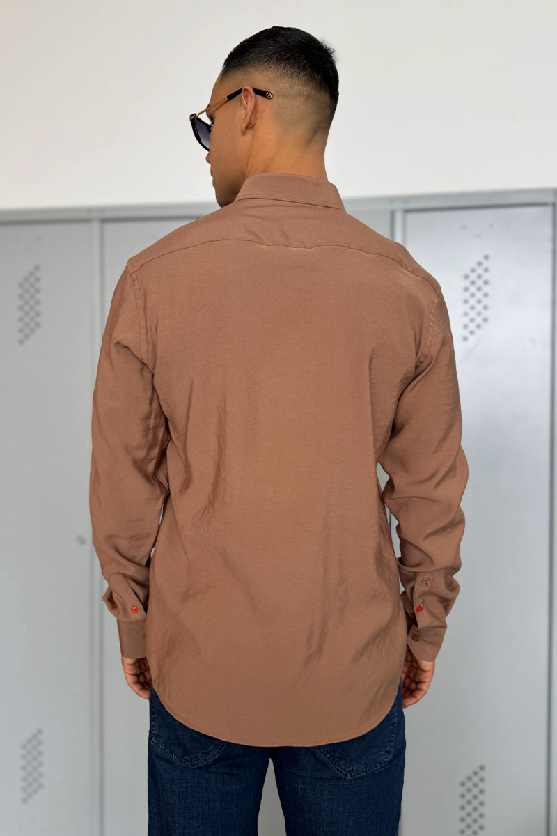 Hermes Мужская рубашка H embroidered - Brown 