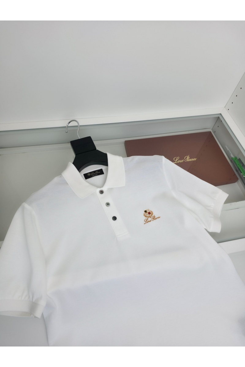 Loro Piana Мужское белое поло premium