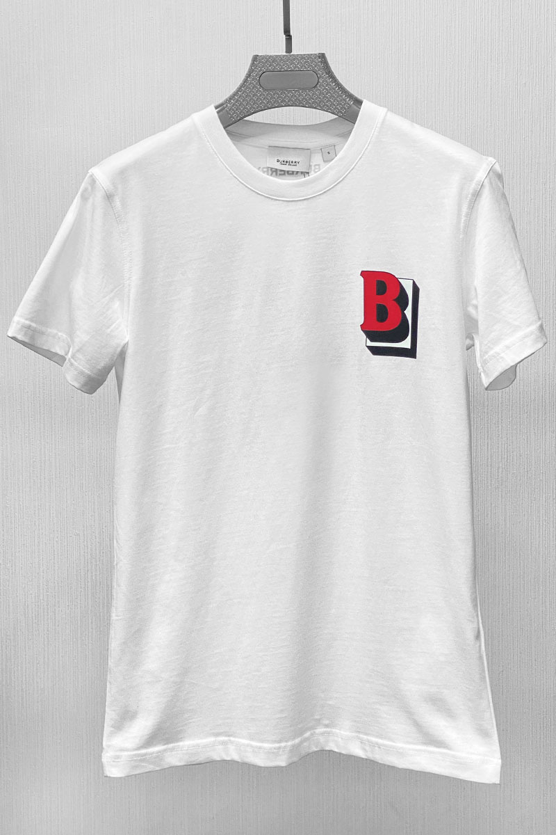 Burberry Мужская футболка 3D Logo - White