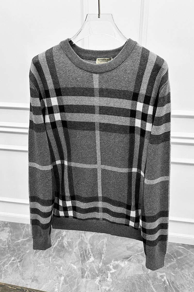 Burberry Мужская серая кофта check pattern 