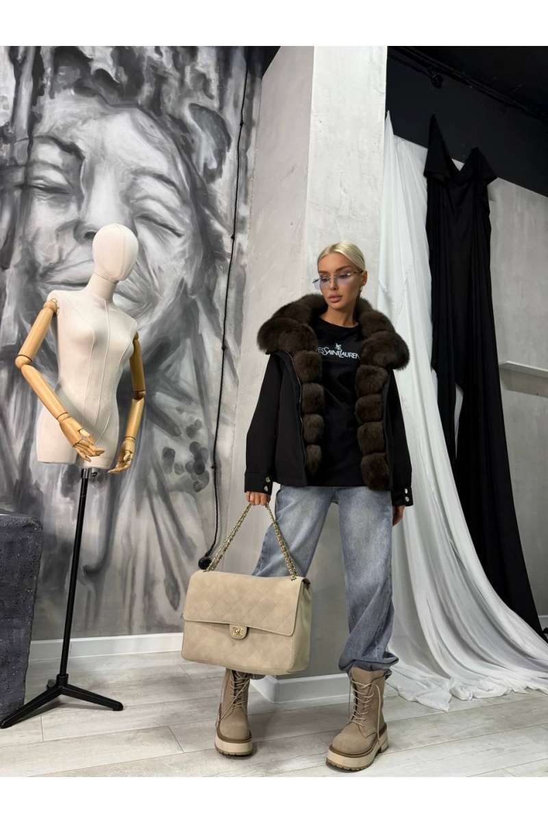 Max Mara Женская парка с натуральным мехом premium
