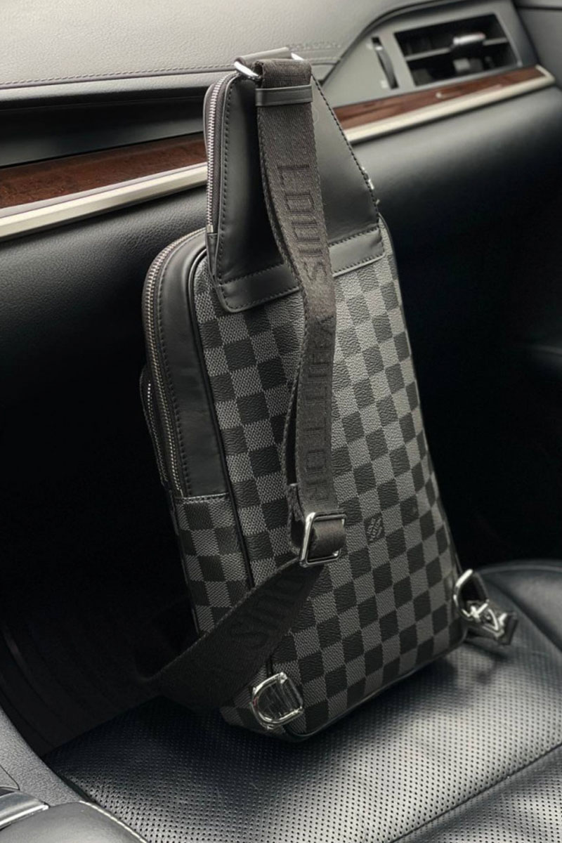 Lоuis Vuittоn Кожаная сумка Avenue Sling Damier Graphite 30x18 см