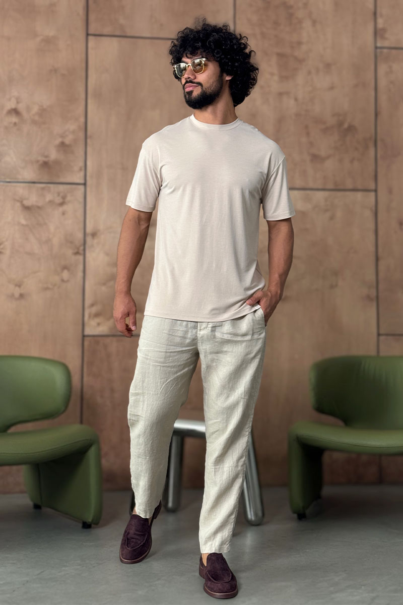 Loro Piana Мужские бежевые брюки 