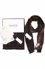 Мужской шарф GG Monogram - Brown 185x35 см