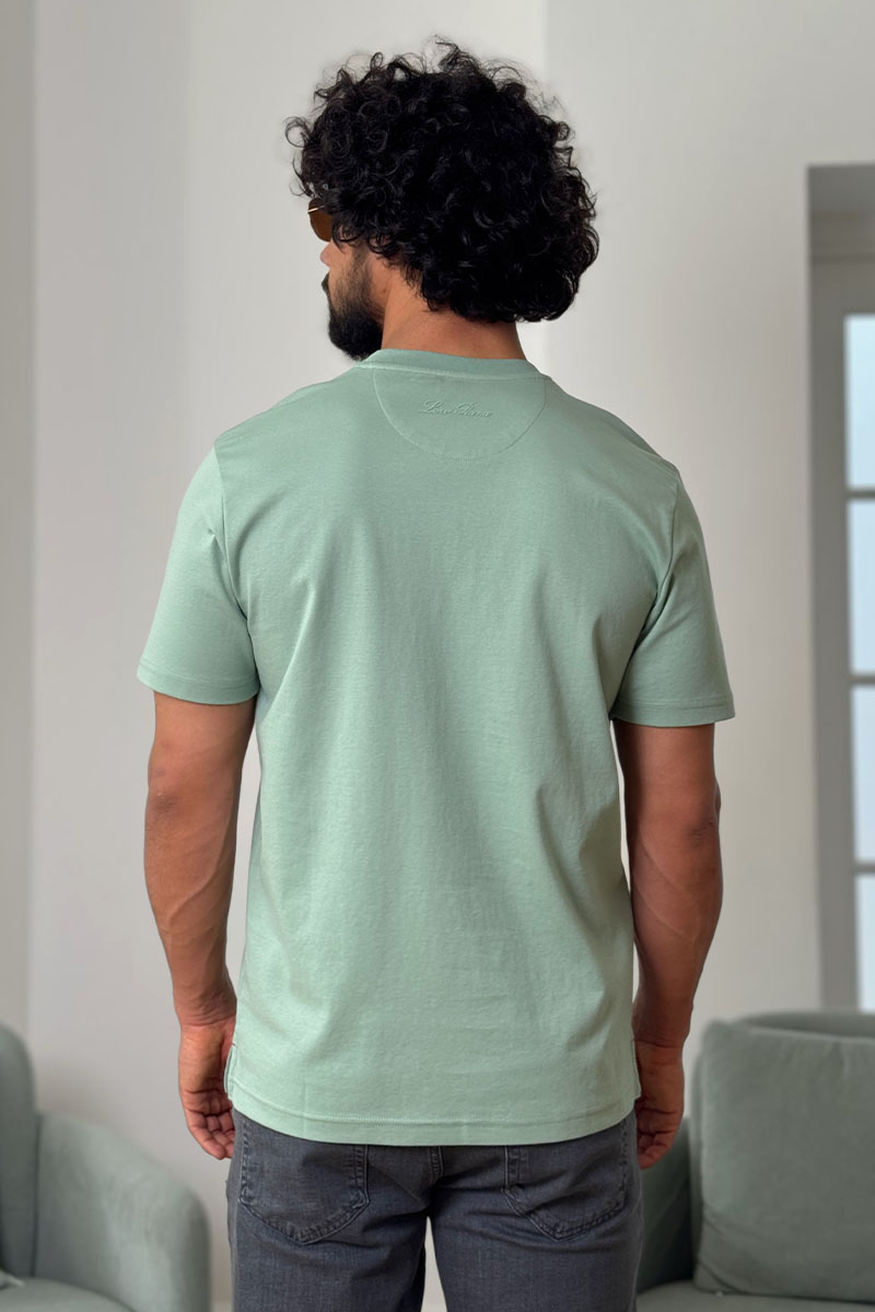 Loro Piana Мужская зелёная футболка