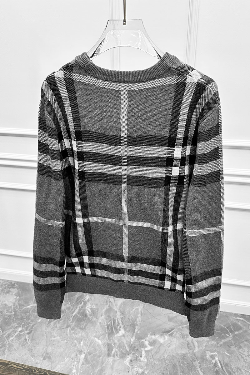 Burberry Мужская серая кофта check pattern 