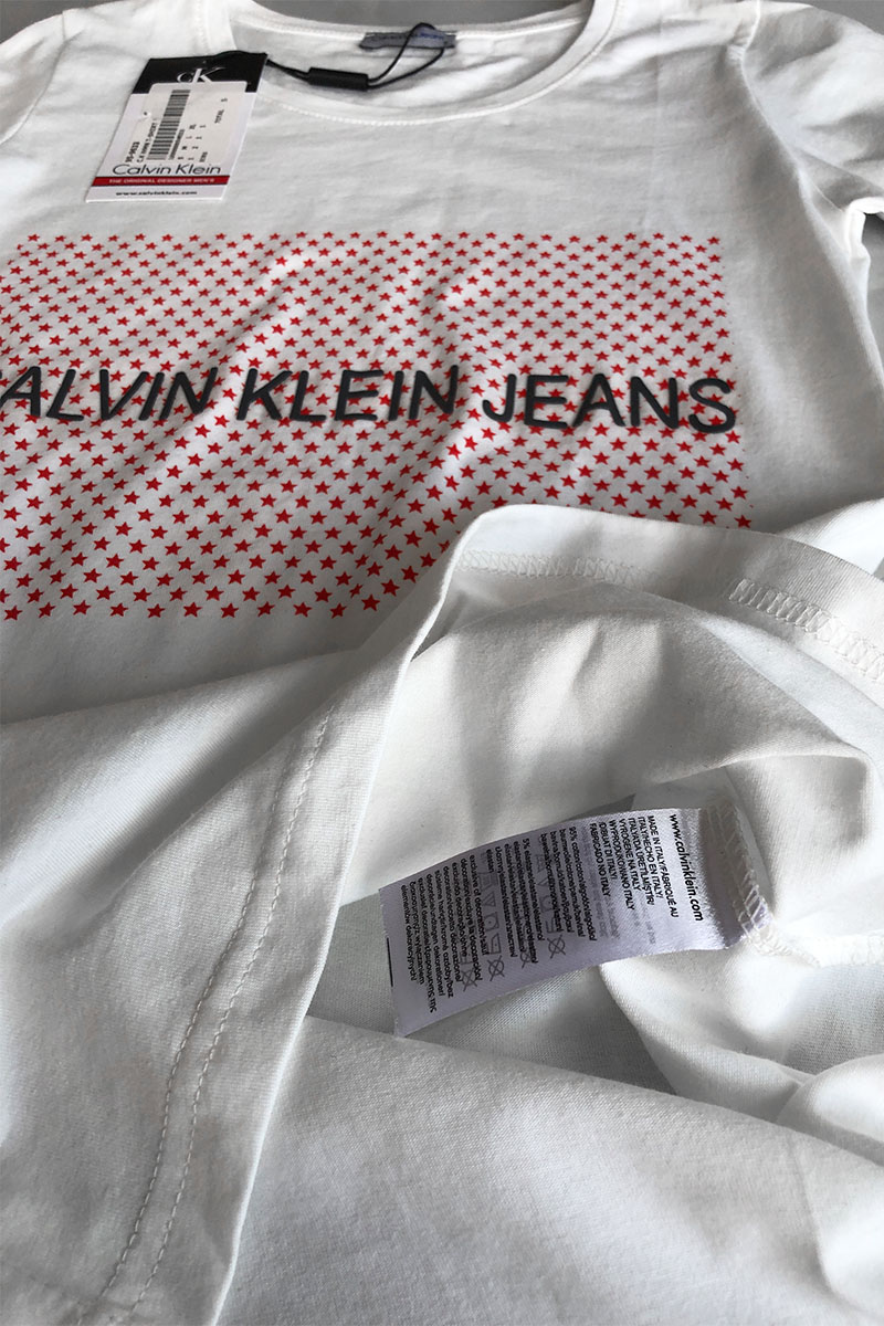 Calvin Klein Женская брендовая футболка белого цвета
