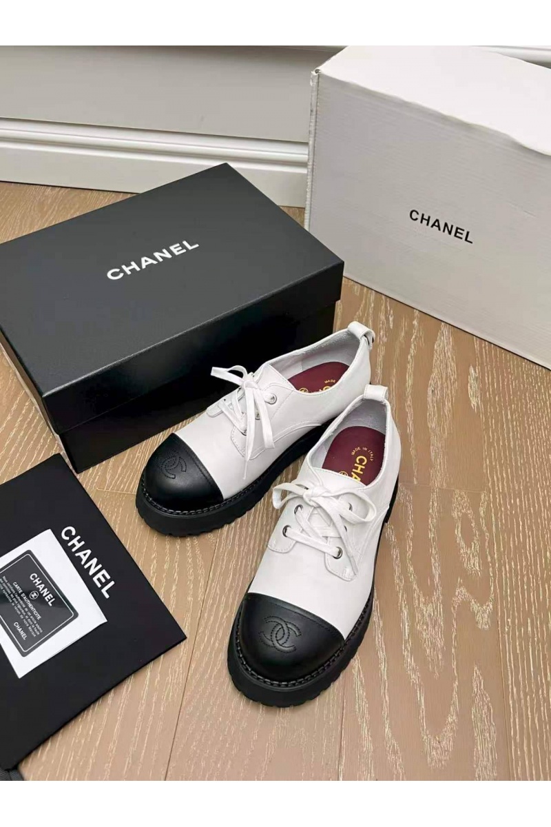 Chаnеl Женские кожаные ботинки дерби premium
