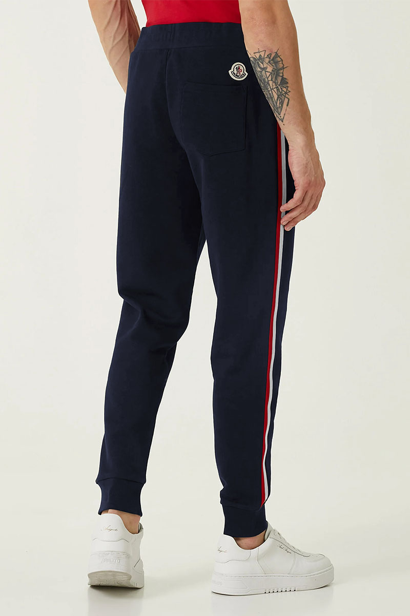 Moncler Тёмно-синие спортивные штаны logo-patch 