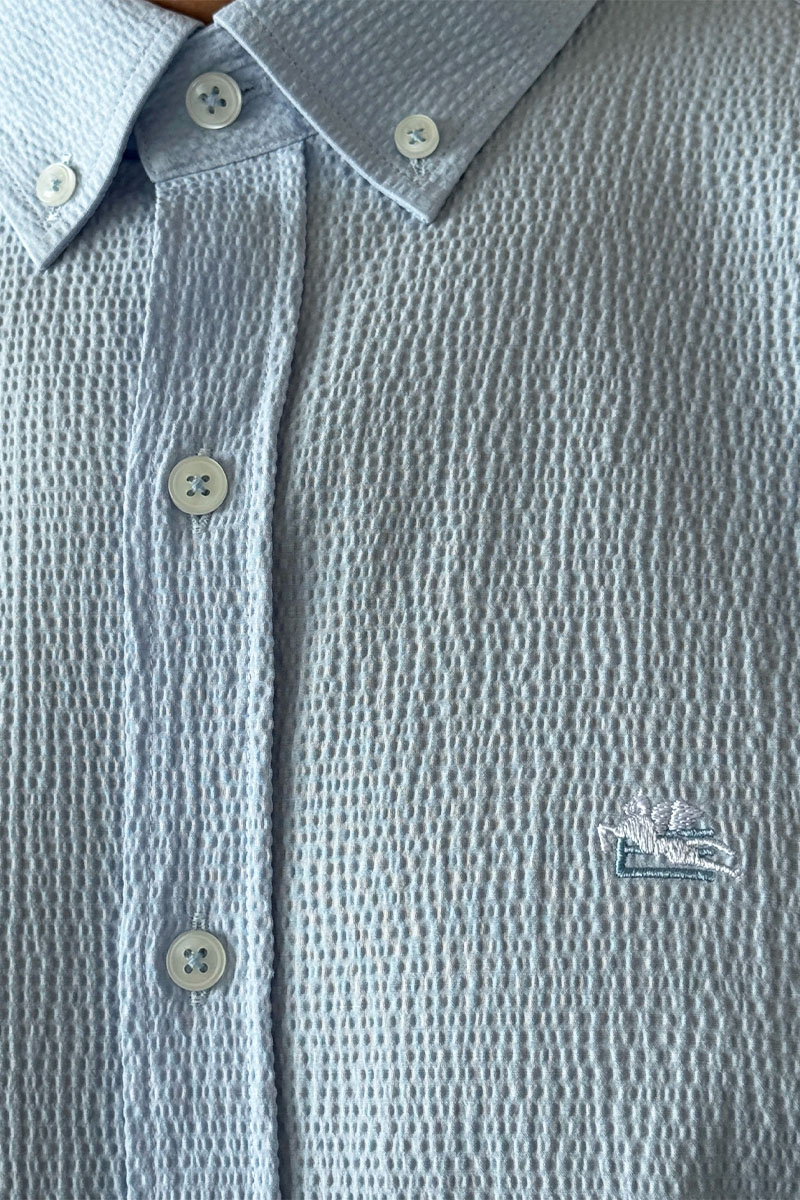 Etro Мужская голубая рубашка Pegasus logo