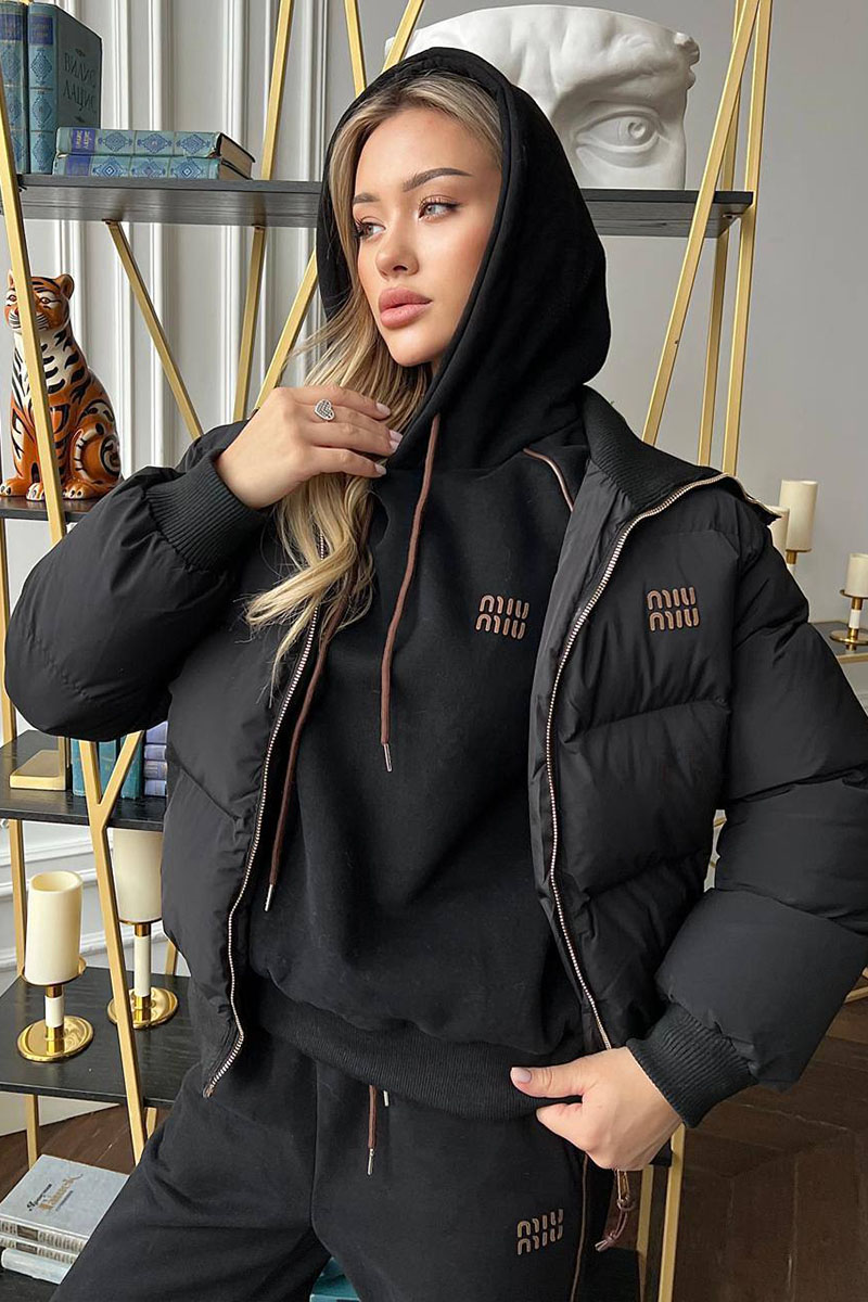 MIU MIU Женский чёрный костюм тройка