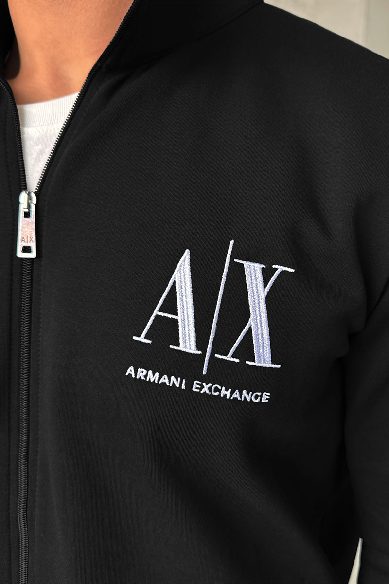 Emporio Armani EA7 Кофта на молнии logo-embroidered - Black